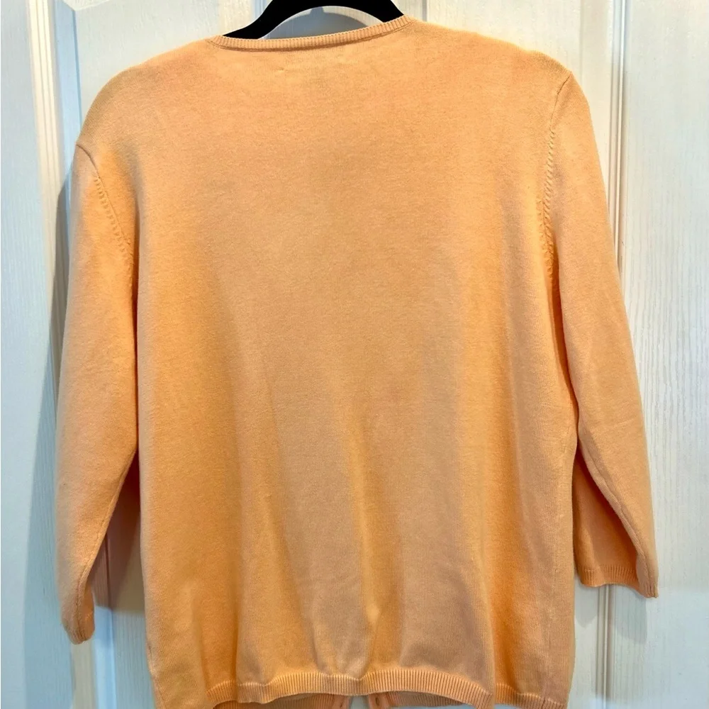 🧡”Lauren Ralph Lauren” Orange Sherbet  Tank Sweater Cardigan Set Size PL 🍑 - Picture 4 of 13
